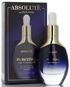 Absolute 3% Retinol Age Reverse Oil by ProGenix - With Vitamin A, Marula Oi,l And Jojoba Oil