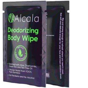 Alcala Deodorizing Body Wipes 100% Pure Bamboo With Tea Tree Oil