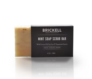 Brickell Men's Mint Soap Scrub Bar For Men