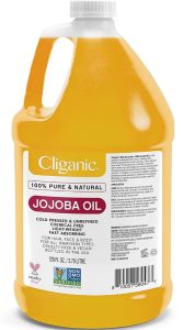 Cliganic Organic Jojoba Oil 128oz With Pump (Gallon Size), Bulk, 100% Pure - Non-GMO - Cold Pressed - Unrefined