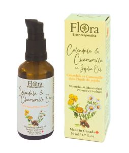 FLORA Organic Calendula & Chamomile Infused In Organic Golden Jojoba Oil 100% Natural Moisturizer For Body & Face Oil
