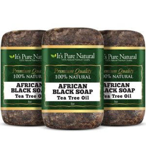It’s Pure Natural African Black Soap Bars With Tea Tree Oil