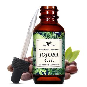 Jojoba Oil By Baja Basics, Organic, 100% Pure, Cold-Pressed For Moisturizing Skin, Hair, And Cuticles