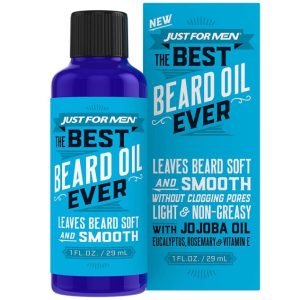 Just For Men The Best Beard Oil Ever, Supports Growth, Made With Vitamin E, Eucalyptus, Rosemary, And Jojoba Oil