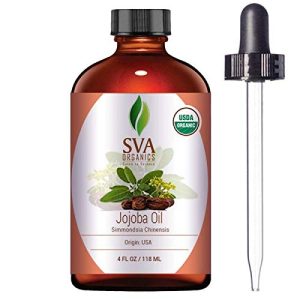 SVA Organics Jojoba Oil Organic Cold Pressed USDA Certified With Dropper Pure Cold Pressed Unrefined Carrier Oil