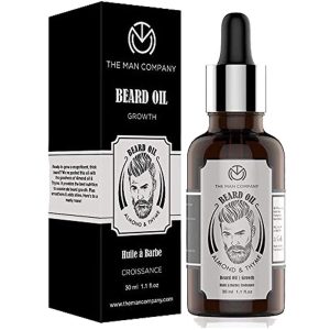 The Man Company 100% Natural Beard Oil For Men With Almond Oil, Thyme, Argan, And Jojoba Oil