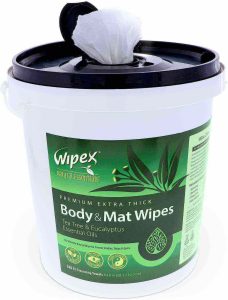 Wipex Natural Body and Yoga Mat Wipes, Xtra-Thick Tea Tree & Eucalyptus Cleansing Towels